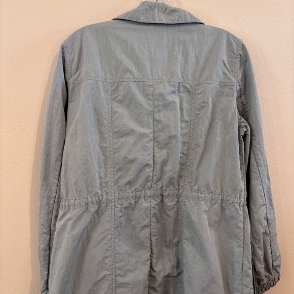 Banana Republic Women's SZ S Trench Coat Jacket Adjustable Waist Light Green - Picture 13 of 14